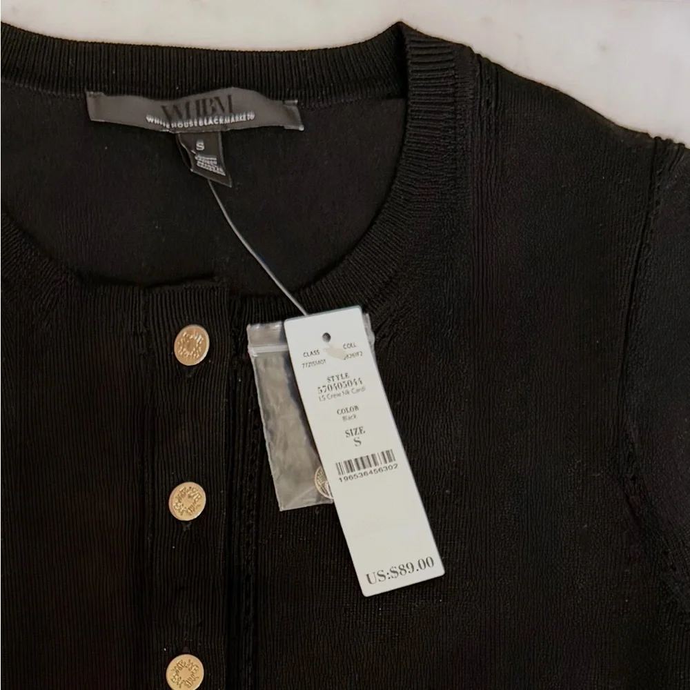White House Black Market Crewneck Button Front Cardigan - NWT - Picture 5 of 5
